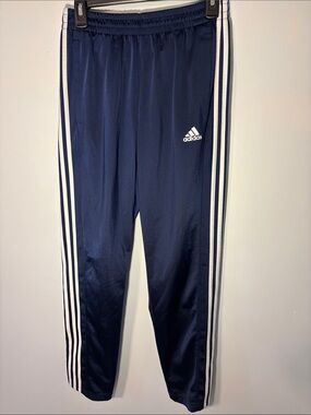 adidas Navy Track Pants with White Side Stripes